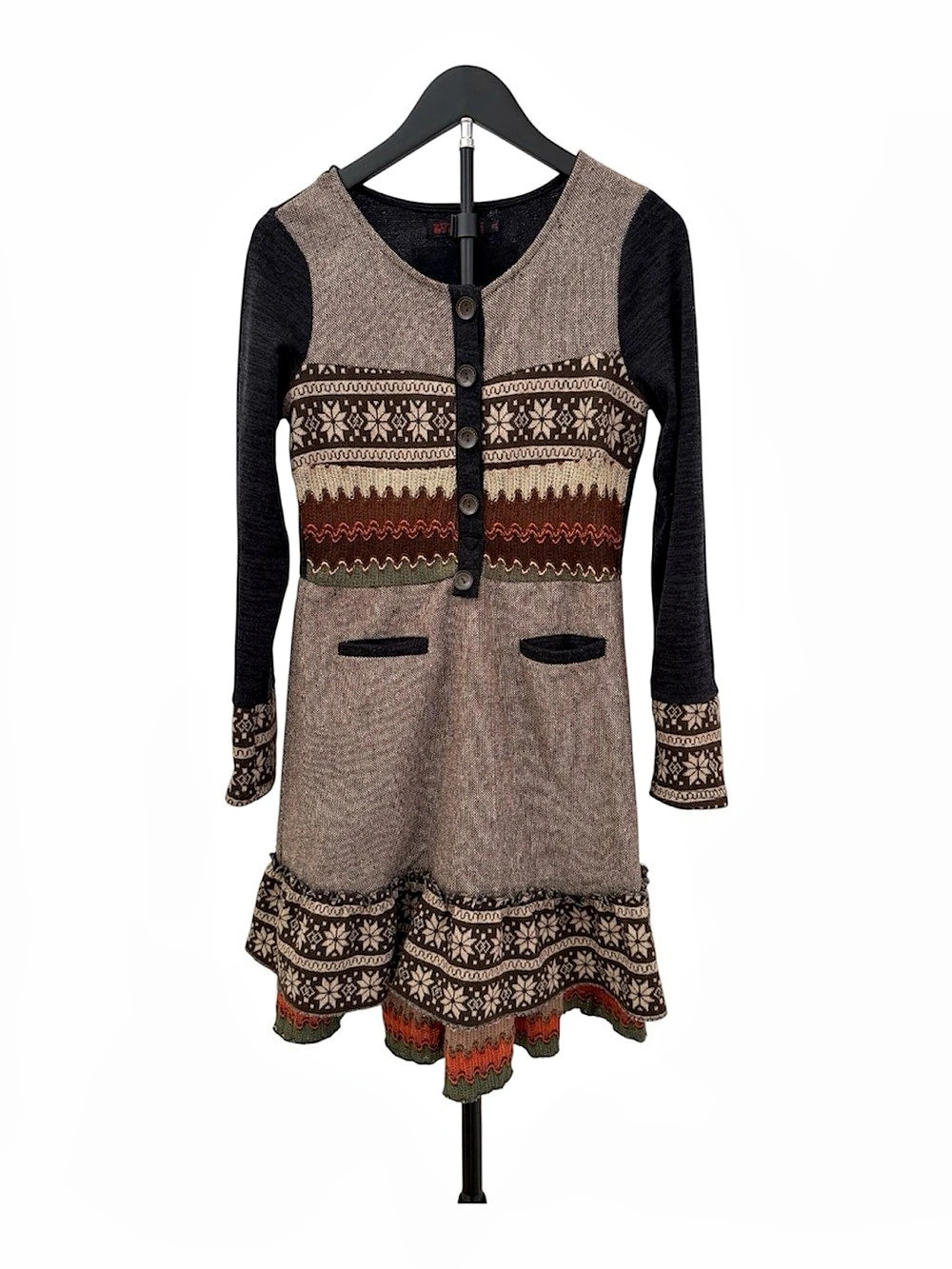 Lulu.H Paris Geometric Mini Dress Black & Brown Size M/L Like New
